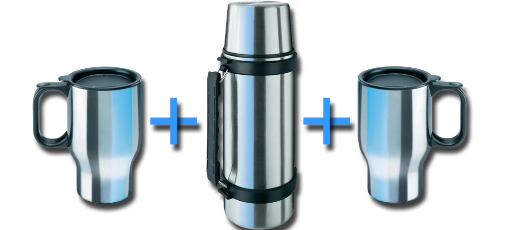 Akcijski set termos boca + 2 termos čaše od inoksa slika