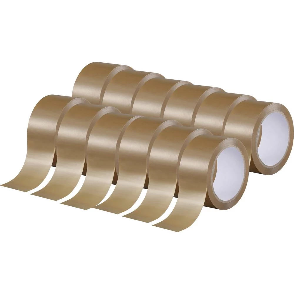 TOOLCRAFT 2xTO-10187040 paket trake smeđa boja (D x Š) 66 m x 50 mm 12 kom. slika