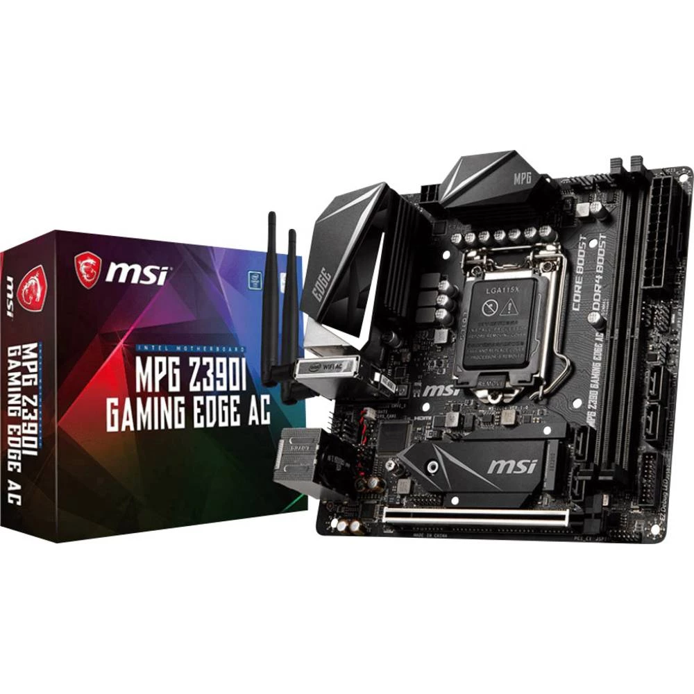 Matična ploča MSI MPG Z390I GAMING EDGE AC Baza Intel&reg; 1151v2 Faktor oblika ATX Set čipova matične ploče Intel&reg; Z390 slika