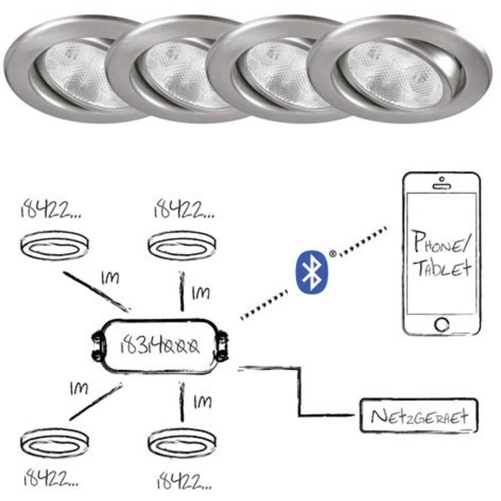 Brumberg 18334152 18334152 LED ugradna svjetiljka 53 W RGBw nikal slika