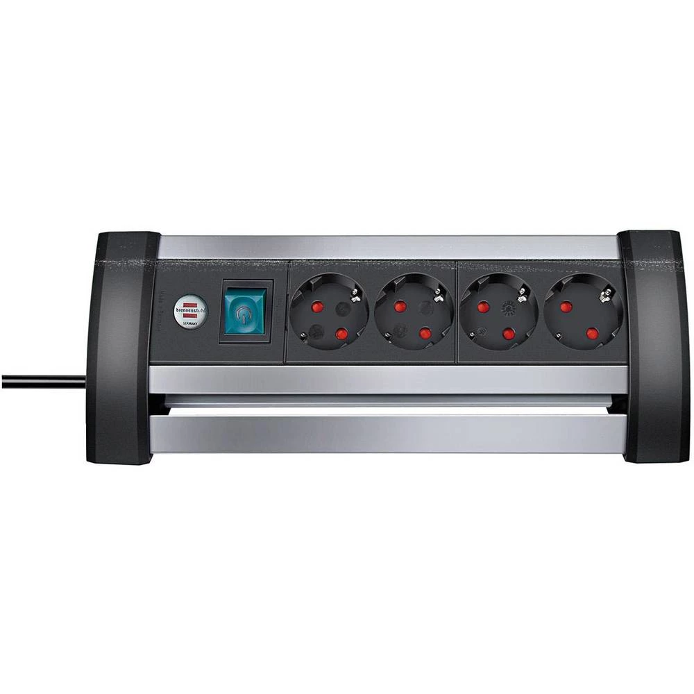 Brennenstuhl 1394000414 Razdjelna letva s prekidačem 4-struki Crna/srebrna Utičnica slika