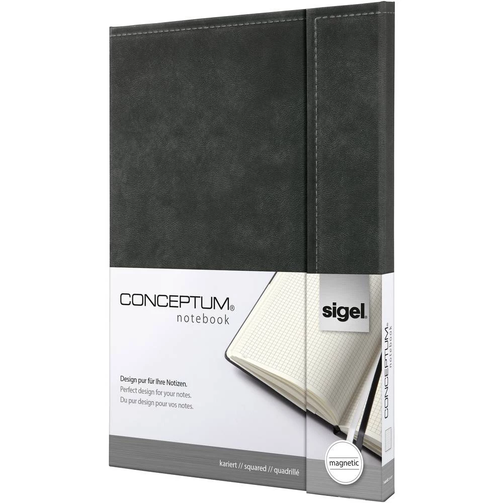 Sigel Bilježnica CONCEPTUM&reg; CO608 Kockasta Tamnosiva Broj listova: 97 DIN A4 slika