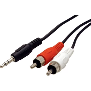Roline 11.09.4345 utičnica audio priključni kabel [1x 3,5 mm banana utikač - 2x muški cinch konektor] 5.00 m crna sa zaš slika