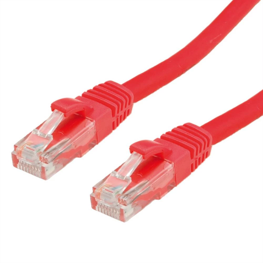 Value 21.99.1421 RJ45 mrežni kabel, Patch kabel cat 6a U/UTP 1.00 m crvena nezaštićen 1 St. slika