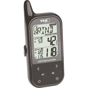 Termometar za roštilj Alarm, Senzorski kabel, Temperatura peći i jezgre TFA 14.1511.01 slika