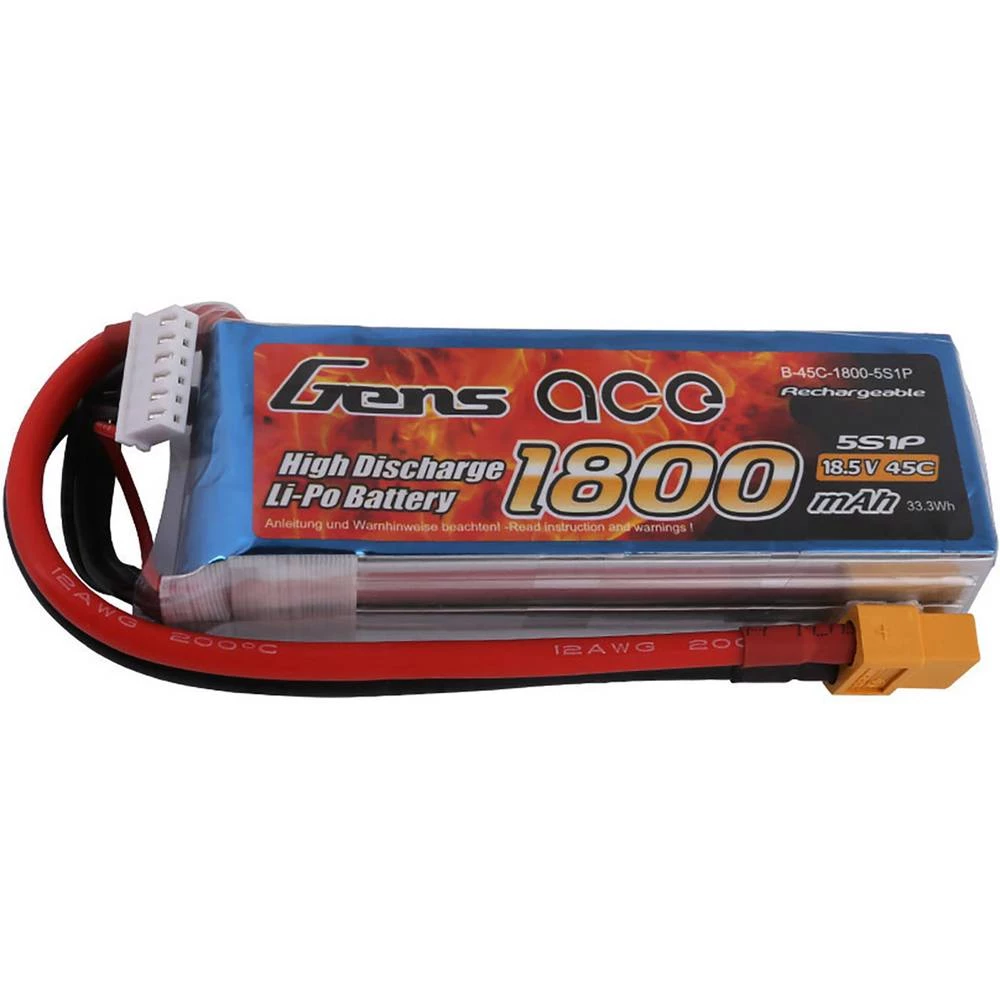 LiPo akumulatorski paket za modele 18.5 V 1800 mAh Broj ćelija: 5 45 C Gens ace Softcase XT60 slika