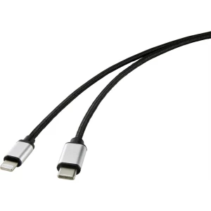 Renkforce USB kabel [1x muški konektor USB-C™ - 1x muški konektor Apple dock lightning] 1.00 m crna boja slika