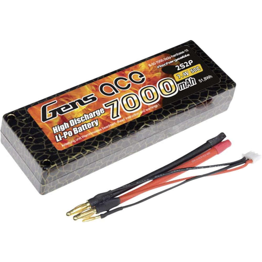 LiPo akumulatorski paket za modele 7.4 V 7000 mAh Broj ćelija: 2 50 C Gens ace Kutija tvrda 4 mm, Sustav T-konektora slika