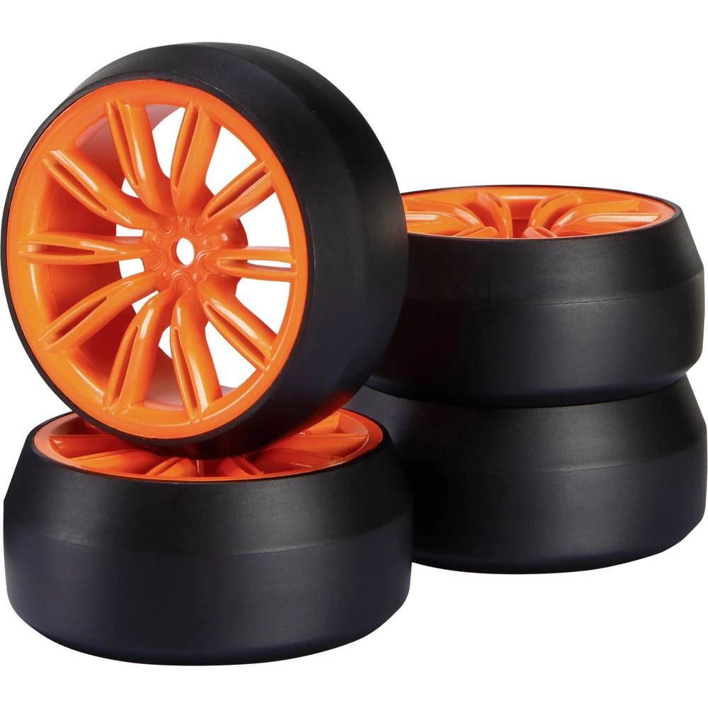 Reely 1:10 Cestovni model Kompletni kotači Drift 10 duplih krakova Signalno-crvena 1 ST slika