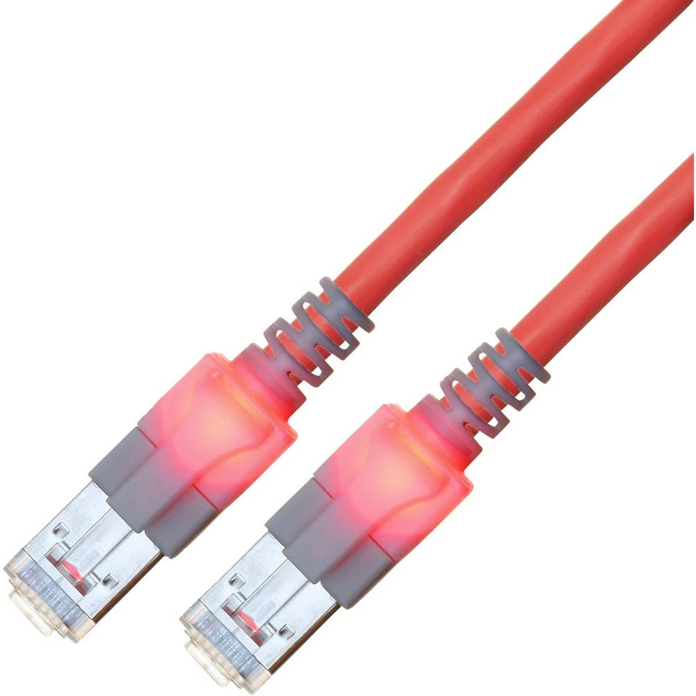 Easylan CS1ORCDCD0050 RJ45 mrežni kabel, Patch kabel CAT 6 S/FTP 5.00 m crvena (bistra) dvostruko zaštićen, bez halogena slika