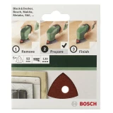 Bosch Accessories 2609256A53 Trokutni brusni papir S čičkom, Perforiran Granulacija 240 Širina preko kuta 93 mm 5 ST