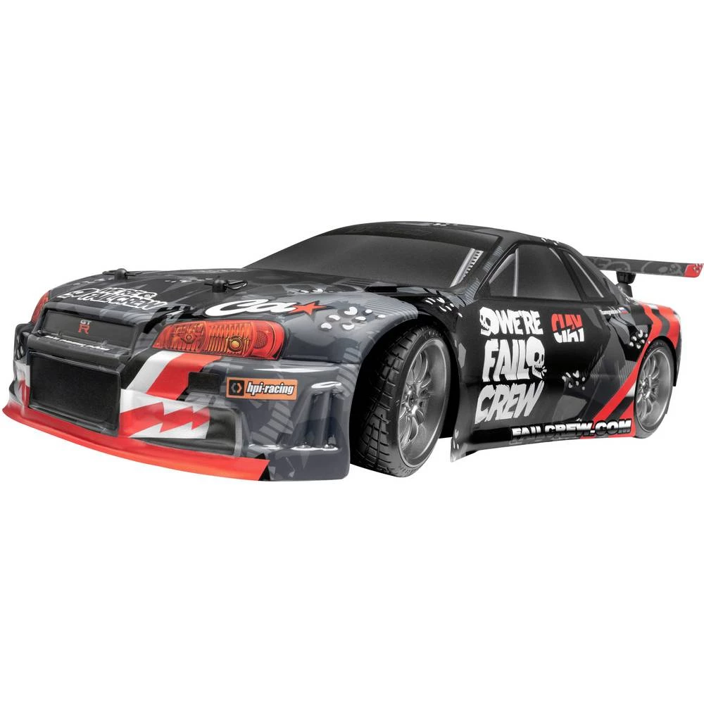 HPI Racing E10 Drift Nissan Skyline R34 GT-R s četkama 1:10 rc model automobila električni cestovni model pogon na sva četiri ko slika
