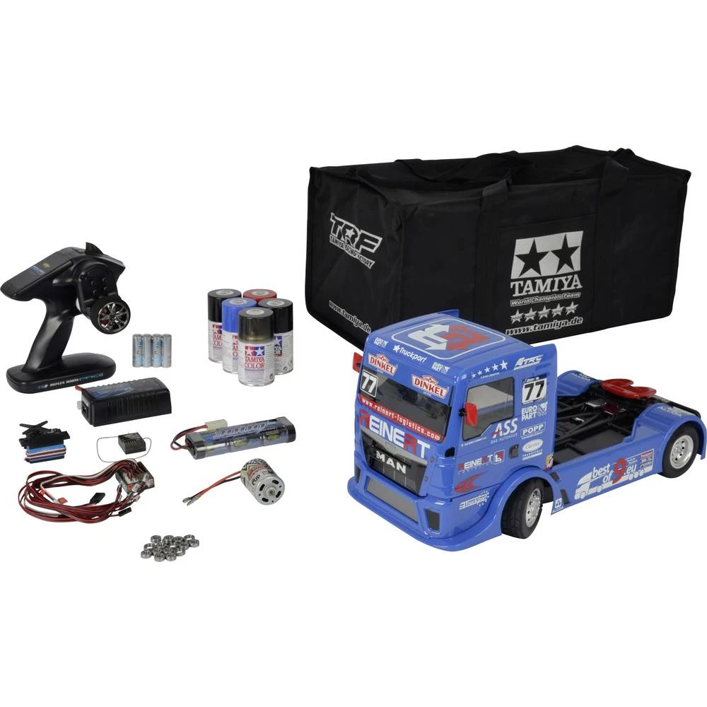 Tamiya MAN Racing Truck Team Reinert S četkama 1:14 RC model kamiona Električni Kamion 4WD Uštedni komplet slika