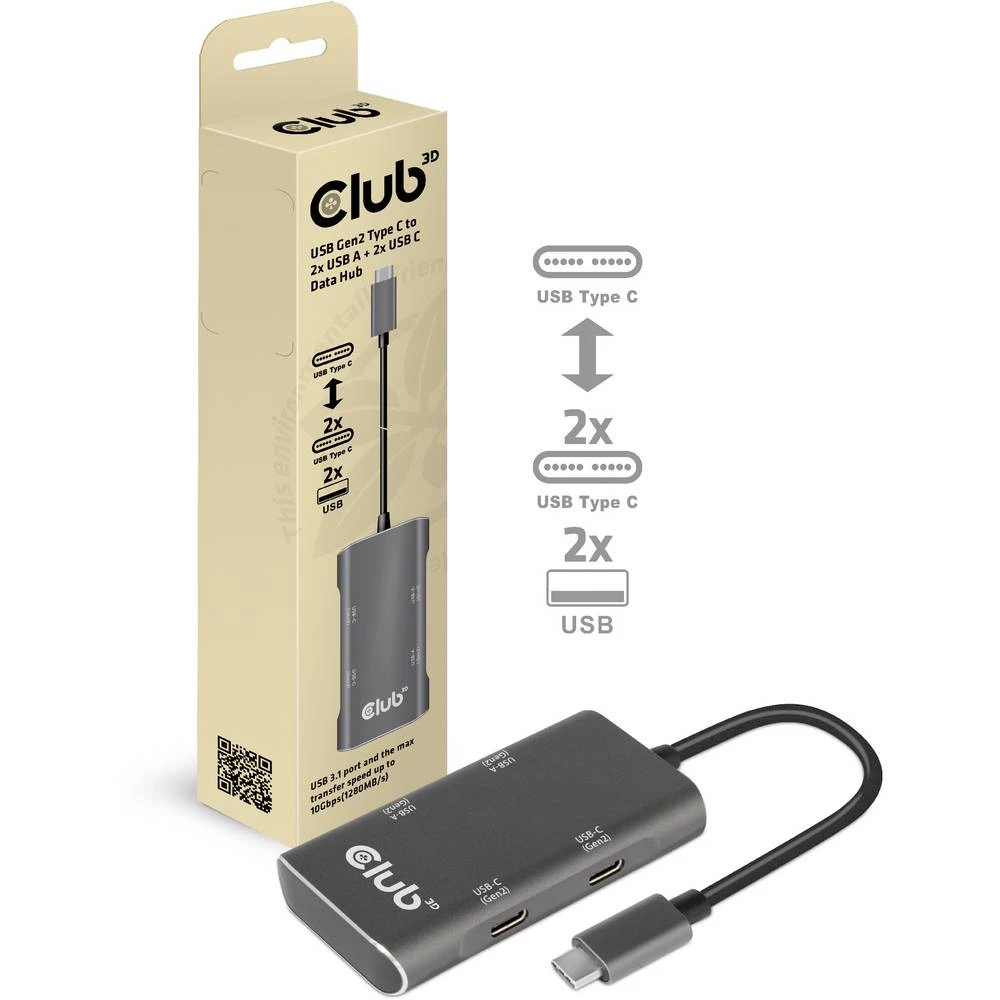 club3D CSV-1542 USB-C™ (3.2 Gen 2) Multiport Hub crna slika