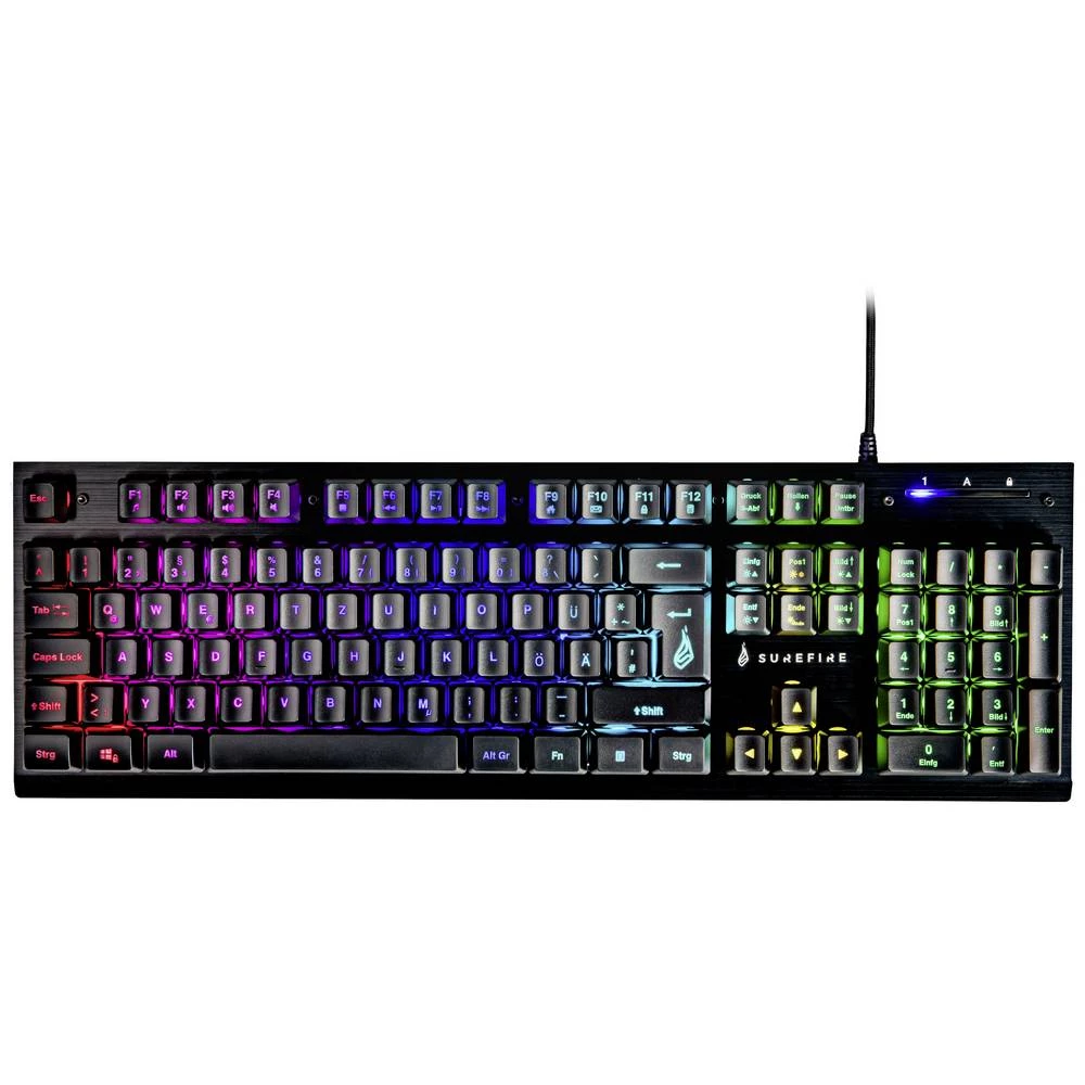 Surefire Gaming KingPin X2 žičani, USB igraća tipkovnica osvjetljen, tipke za multimediju njemački, qwerty, Windows ® cr slika