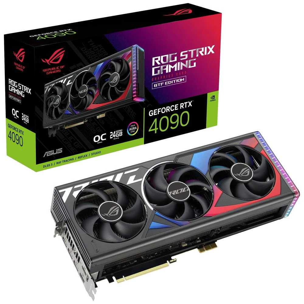 Asus grafička kartica Nvidia GeForce RTX 4090 ROG Strix BTF Gaming OC 24 GB GDDR6X-RAM PCIe x16 HDMI™, DisplayPort RGB slika