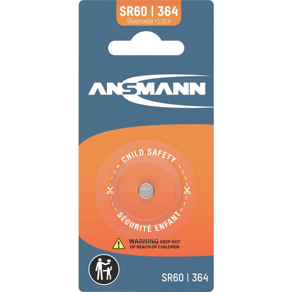 Ansmann gumbasta baterija 364 1.55 V 1 kom. 9 mAh srebrovo-oksidni Silberoxid Knopfzelle SR60 / SR621 / 364 slika