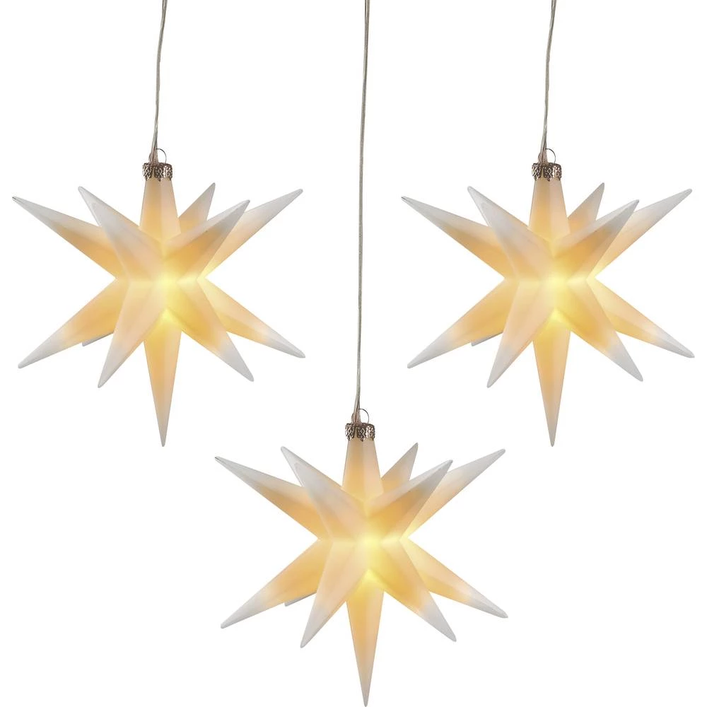 LED božićne zvijezde 3-dijelni komplet Toplo-bijela LED HGD CW62-1008 Bijela slika