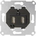 Kopp 2-struki Umetak USB utičnica Aluminij boja 296101185 slika