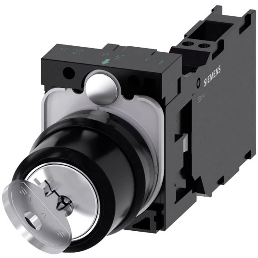 Siemens 3SU1130-4BF11-3FA0 prekidač s ključem prednji prsten od metala ključ pješčano-siva, srebrna 1 x 90 °  1 St. slika