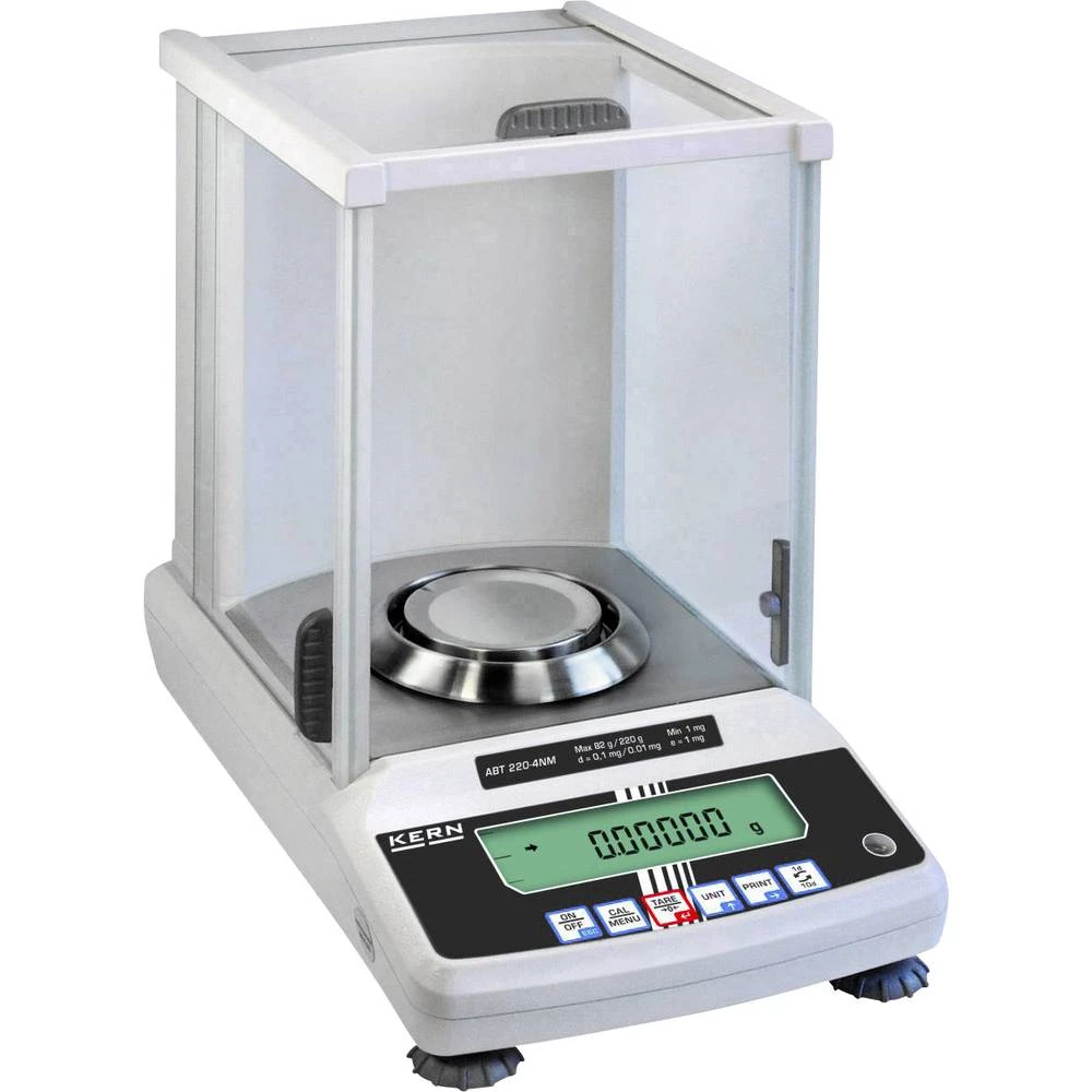 analitička vaga Kern ABT 120-4NM+C Opseg mjerenja (kg) 120 g Mogućnost očitanja 0.0001 g putem utičnog punjača višebojna Kalibri slika