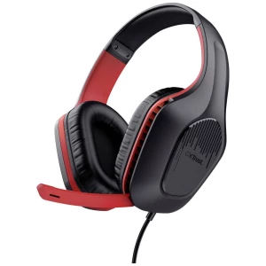 Trust GXT 415S Zirox igre Over Ear Headset žičani stereo crna, crvena kontrola glasnoće, utišavanje mikrofona slika