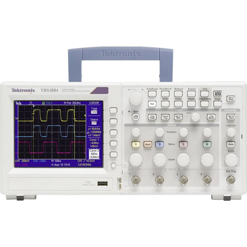Digitalni osciloskop Tektronix TBS1104 100 MHz 4-kanalni 1 GSa/s 2.5 kpts 8 Bit Kalibriran po ISO Digitalni osciloskop s memorij slika