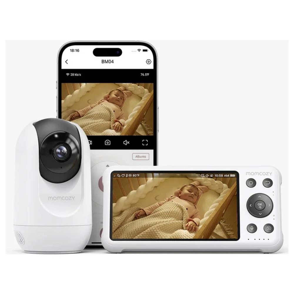 momcozy Dualmode Intelligentes Babyphone BM04 BM016-WH12BA-A elektronički dojavljivač za bebe sa kamerom slika