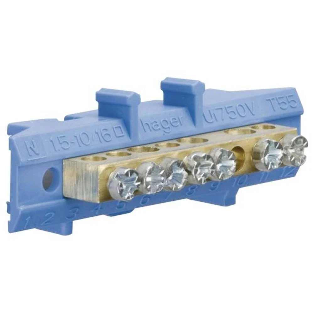 Mjedena stezaljka NZ metarska ploča N 7 steznih točaka Hager KM07N stezaljka 1 St. slika