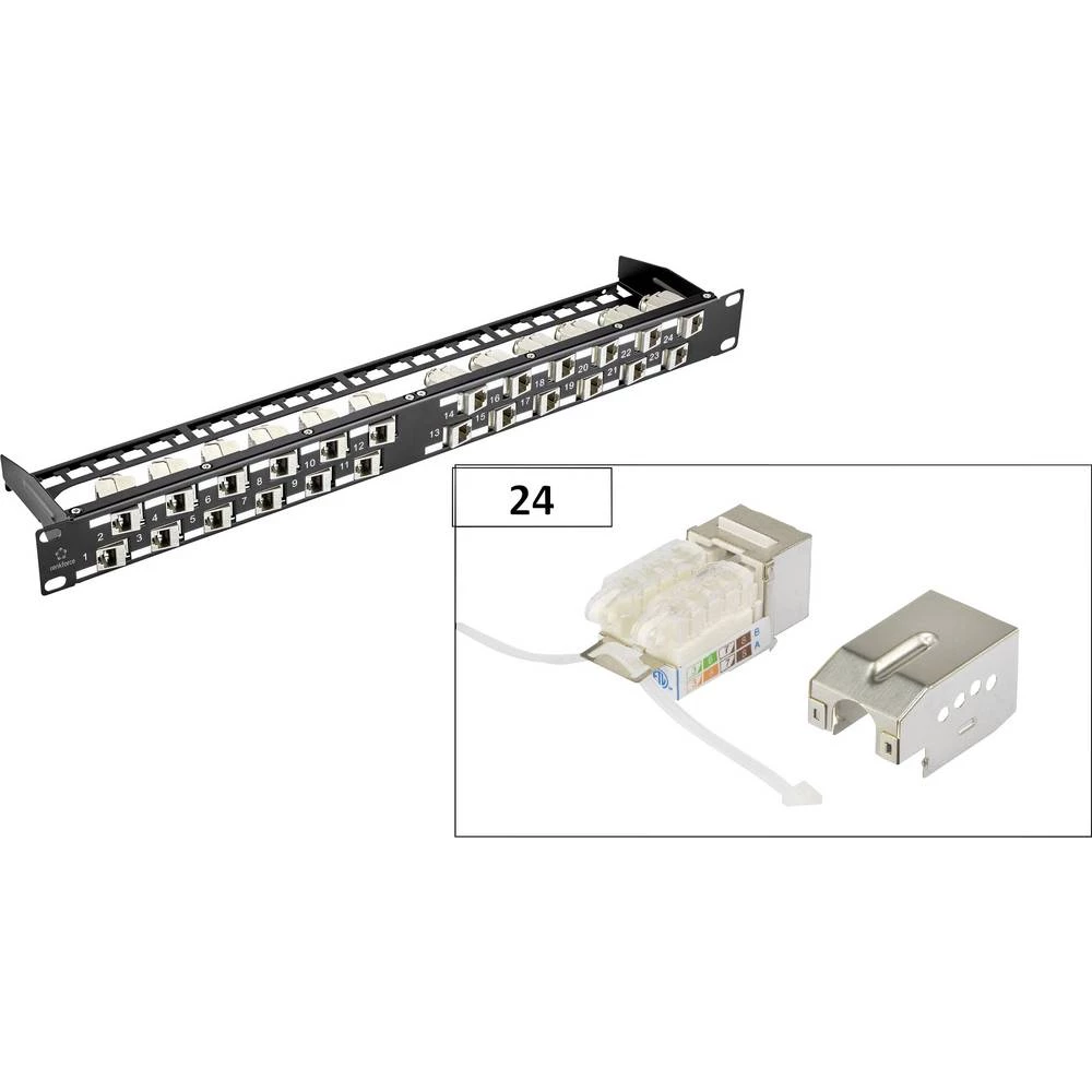24 ulaza Mreža Patch panel Renkforce KS10 CAT 6 1 HE slika