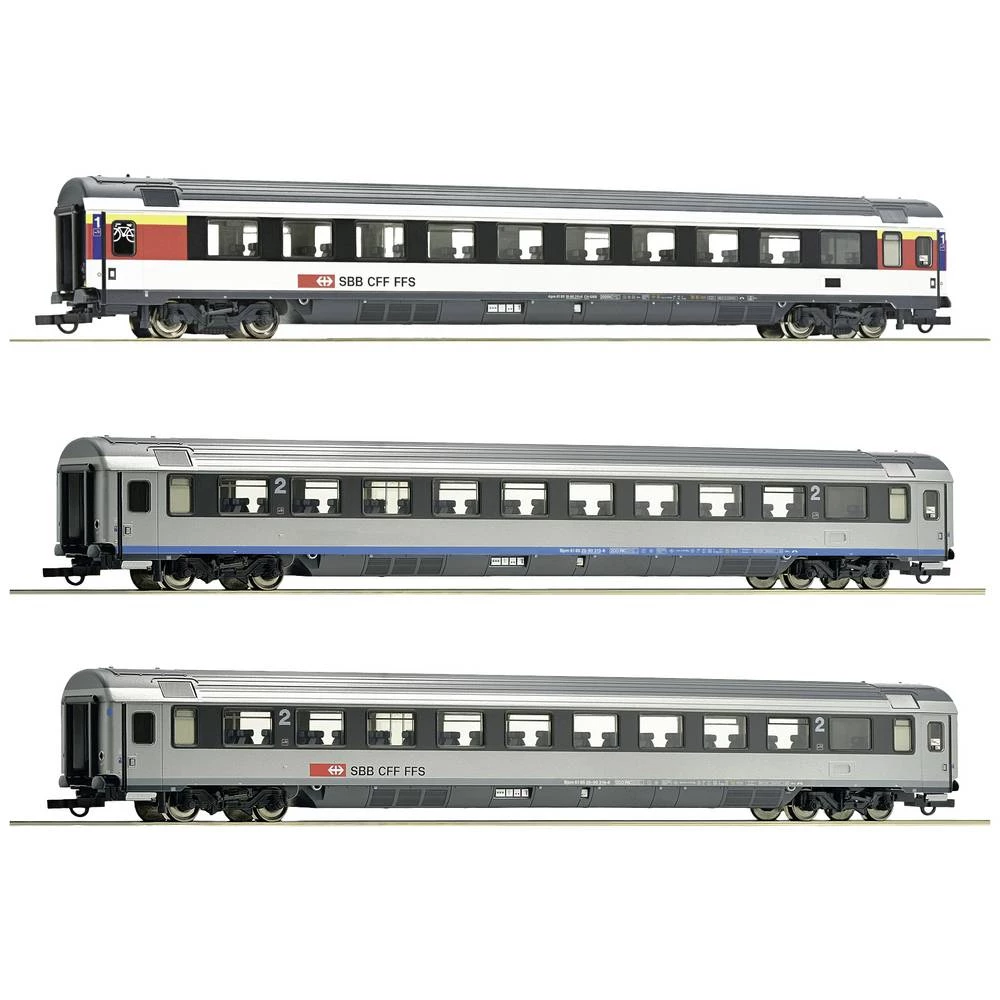 Roco 74022 H0 Set od 3 2: EuroCity kočija EC7 SBB-a 1. klase roda Apm, dva 2. razreda roda Bpm slika