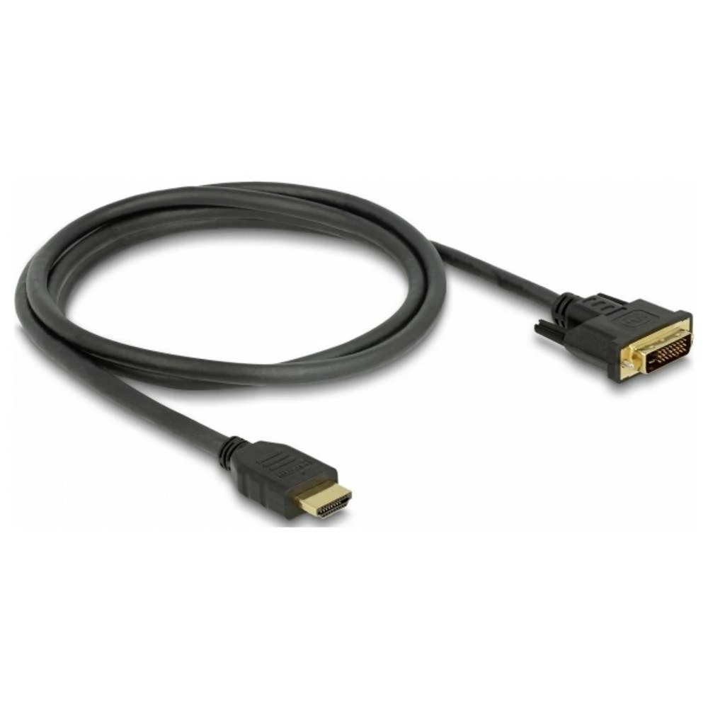 Delock HDMI / DVI priključni kabel HDMI A utikač, DVI-D 24+1-polni utikač 1.5 m crna 85653 trostruko zaštićen, pozlaćeni slika