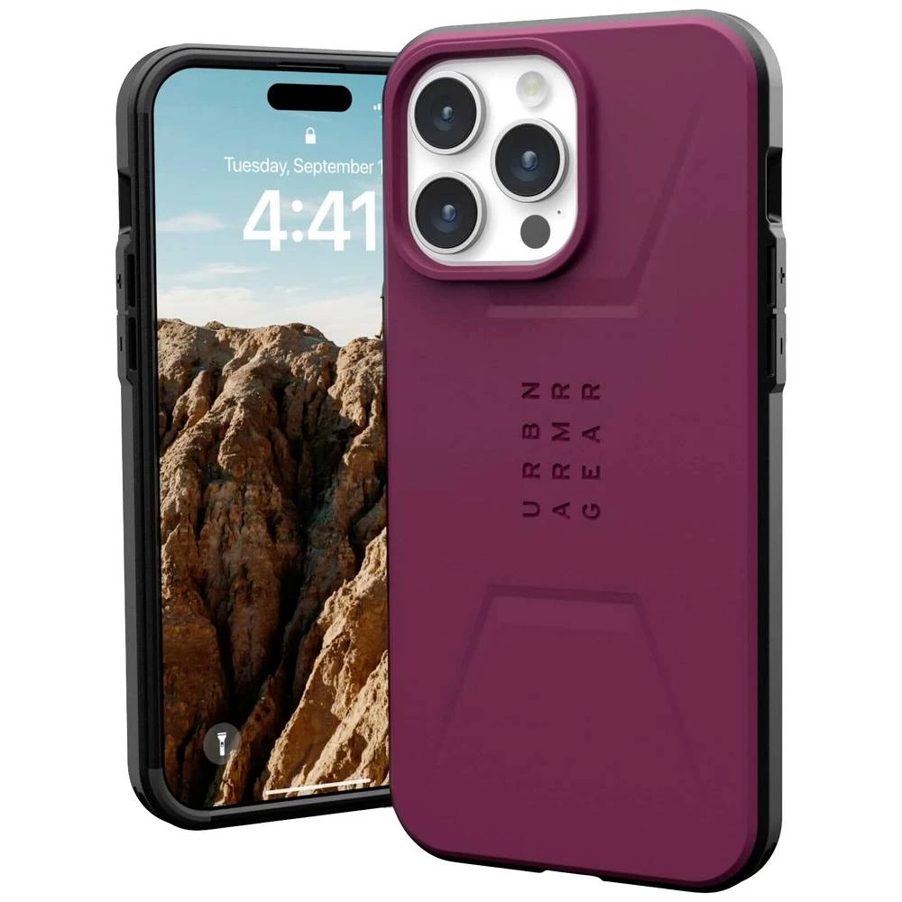 Urban Armor Gear Civilian MagSafe stražnji poklopac za mobilni telefon Apple iPhone 15 Pro Max bordo boja slika