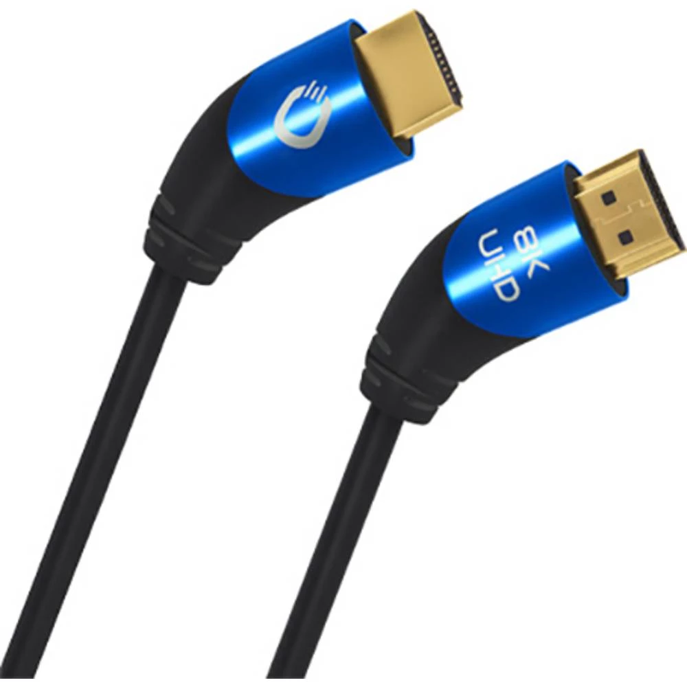 Oehlbach HDMI priključni kabel HDMI A utikač, HDMI A utikač 1.00 m crna D1C42530 Ultra HD (8K), trostruko zaštićen HDMI kabel slika