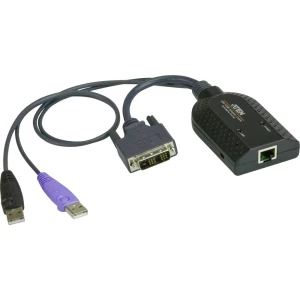 KVM Adapter [2x Muški konektor USB 2.0 tipa A, Muški konektor DVI-D - 1x Ženski konektor RJ45] Crna ATEN slika