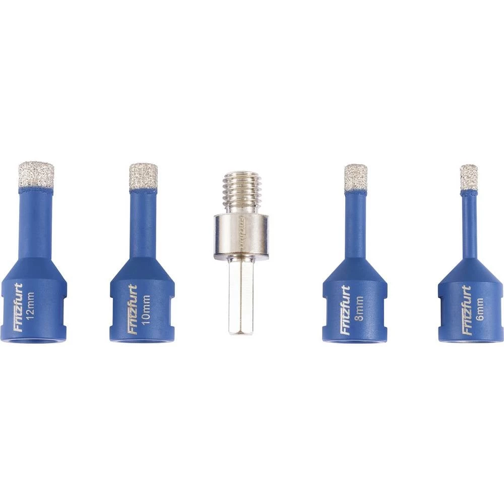FRITZFURT 1191-3142 komplet dijamantnih svrdla 5-dijelni 6 mm, 8 mm, 10 mm, 12 mm Ukupna dužina 140 mm 1 Set slika