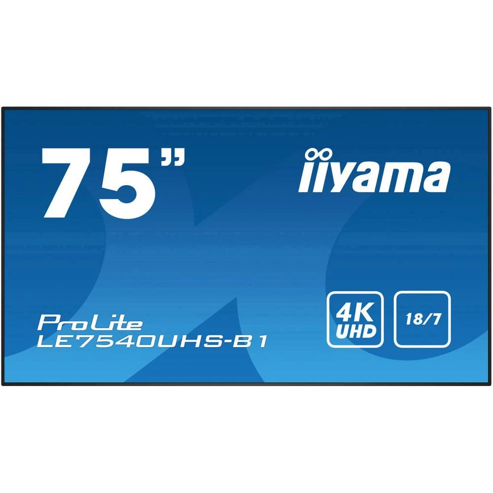 Digital Signage zaslon 189.3 cm 75 " Iiyama ProLite LE7540UHS ATT.CALC.EEK: B (A+++ - D) 3840 x 2160 piksel 18/7 slika