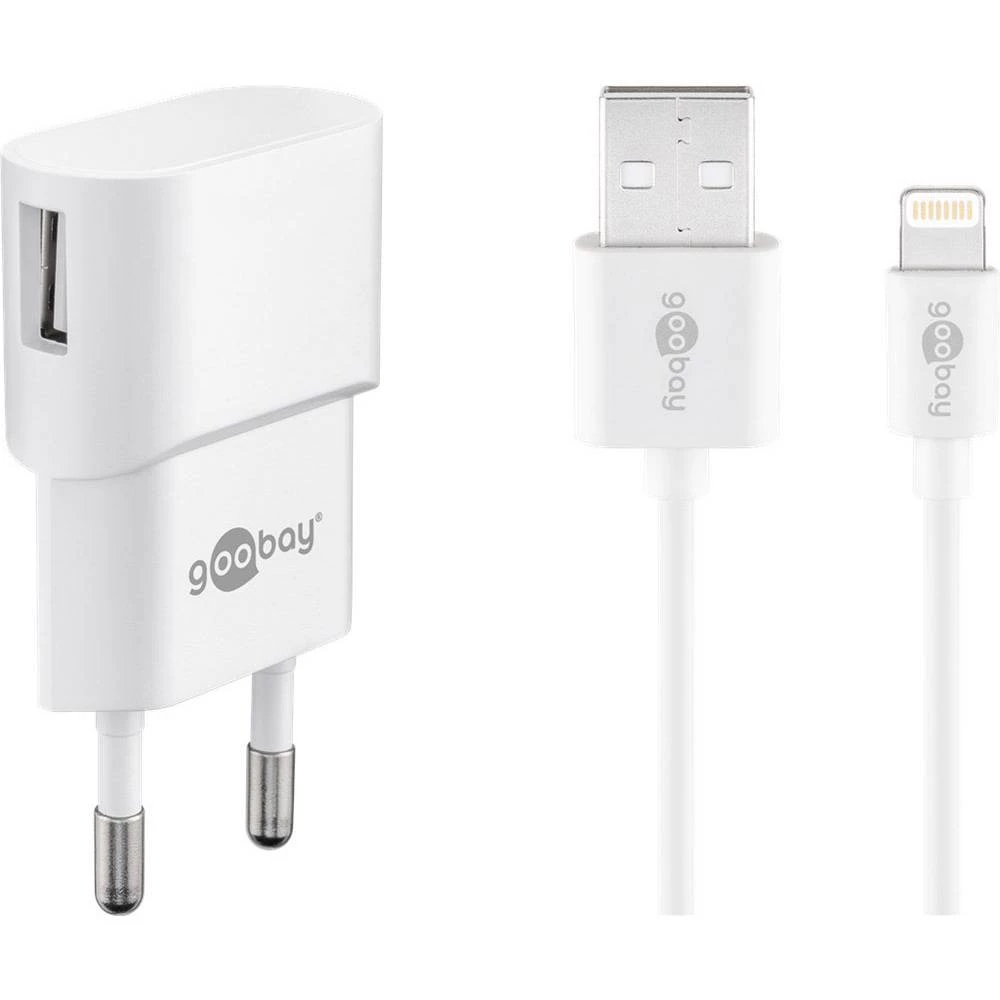 Goobay Apple Lightning Ladeset 1 A 45295 USB punjač Utičnica Izlazna struja maks. 1 A 1 x Ženski konektor USB 2.0 tipa A slika