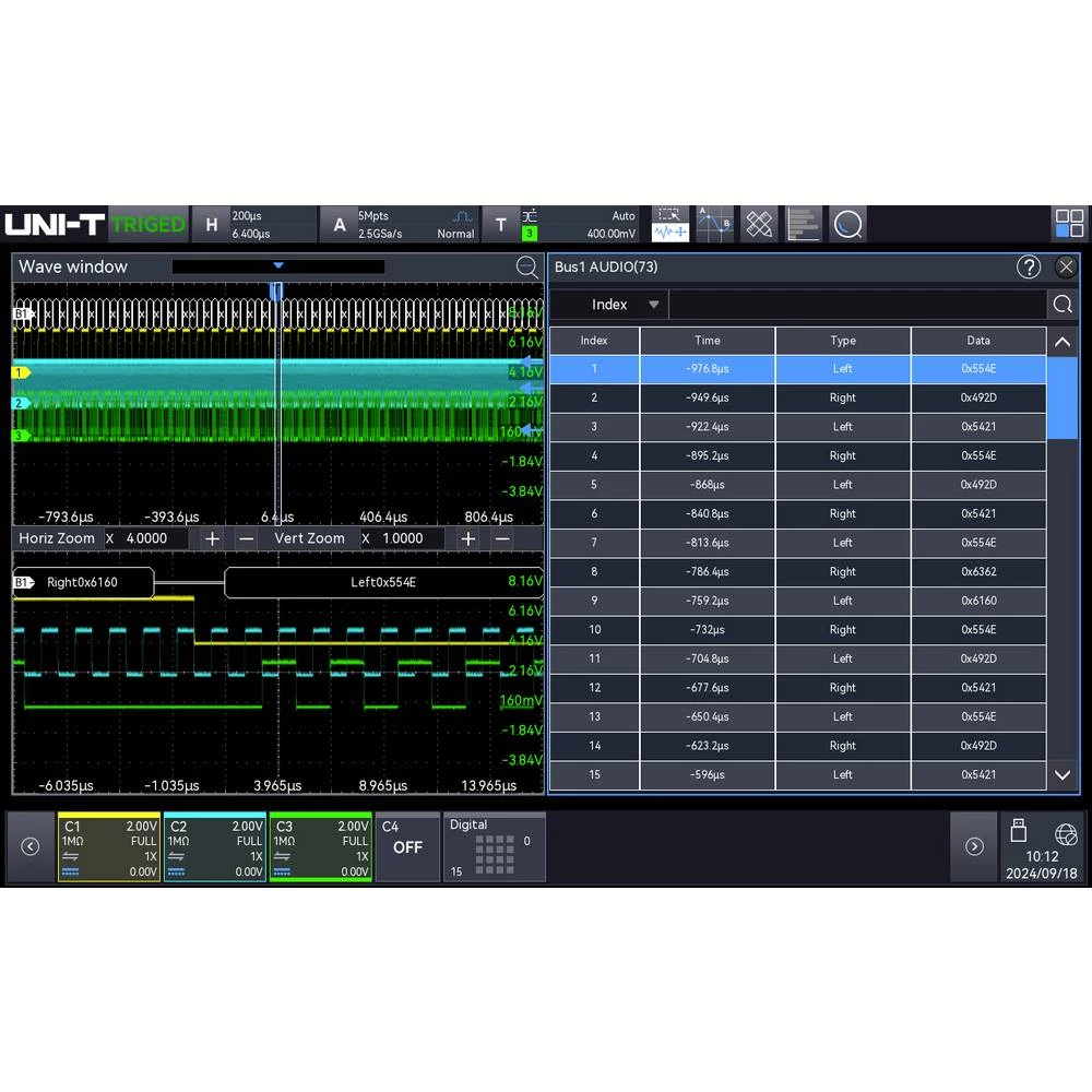 Uni-T MSO2000X-AUDIO softver za mjerenje slika