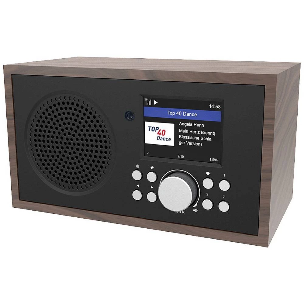 Denver IR-135B internet stolni radio internet Bluetooth®, DLNA, internetski radio , WLAN  funkcija alarma, mogućnost punjenja crna slika
