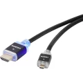 HDMI Priključni kabels LED svjetlom[1x Muški konektor HDMI - 1x Muški konektor Micro HDMI tipa D] 0.5 m Crna SpeaKa Prof slika