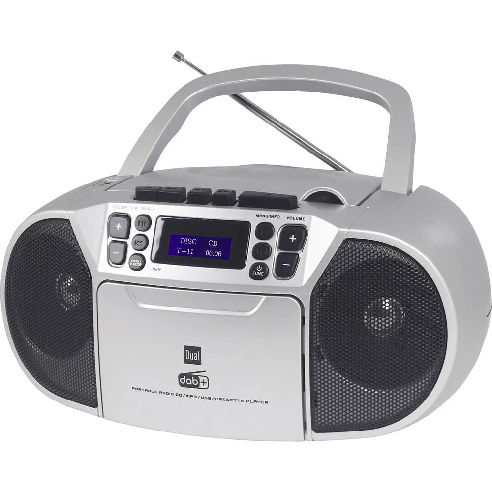 Dual DAB-P 210 Boombox N/A cd, kaseta, aux srebrna slika