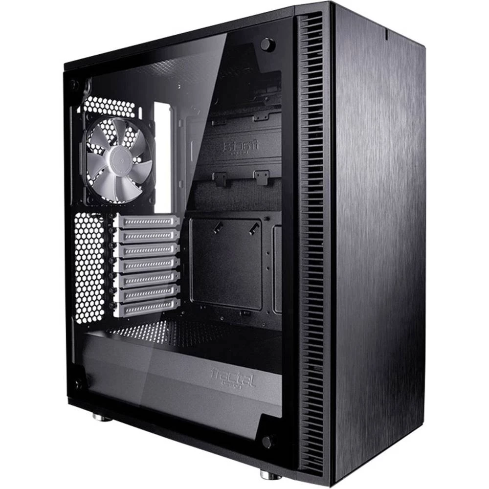 Midi-Tower Kućište za računala Fractal Design Define C Tempered Glass Mat-crna 2 predinstalirana ventilatora, Bočni prozor, Filt slika