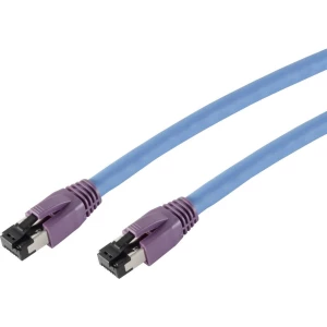 LAN (RJ45) Mreža Priključni kabel CAT 8.1 S/FTP 2 m Plava boja pozlaćeni kontakti, sa zaštitom za nosić Smart slika