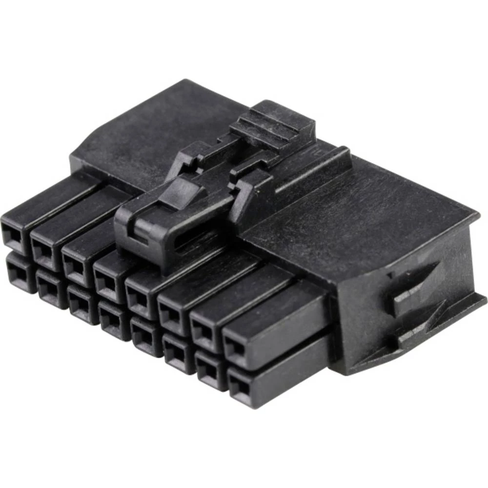 Molex 1053081216 Nano-Fit Receptacle Housing, TPA Capable, 2.50mm Pitch, Dual Row, 16 Circuits, Black, Glow-Wire Capable slika