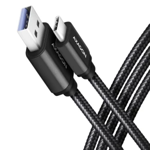 AXAGON USB kabel USB 3.2 gen.1 USB-C® utikač, USB-A utikač 10 cm crna pozlaćeni kontakti BUCM3-AM10AB slika