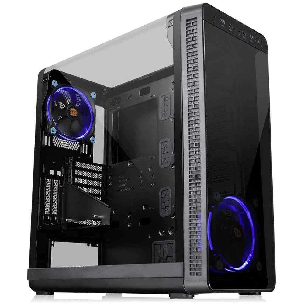 Midi-Tower Kućište za računala Thermaltake View 37 Riing Edition Crna 2 predinstalirana LED ventilatora, Bočni prozor, Filter pr slika