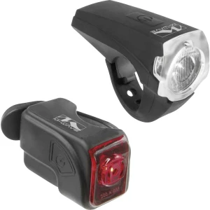 Komplet svjetla za bicikl M-Wave ATLAS K10 USB LED pogon na punjivu bateriju Crna slika