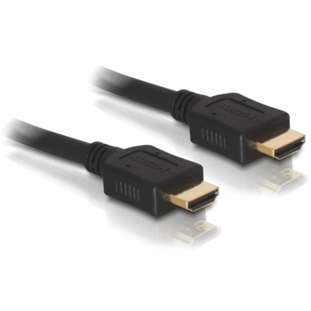 Delock HDMI priključni kabel HDMI A utikač 3 m crna 84408 okrugli, sa zaštitom, pozlaćeni kontakti, sukani HDMI kabel slika