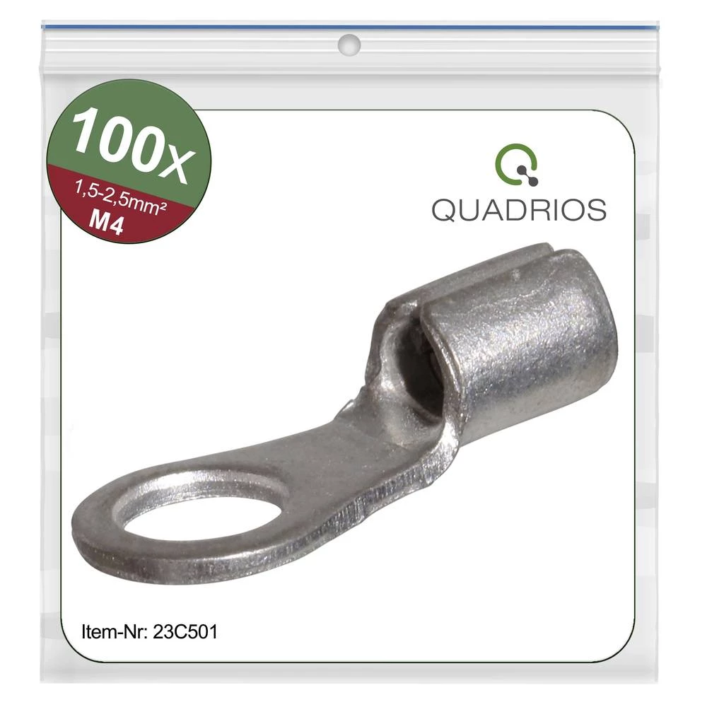 Quadrios 23C501 prstenasta kabelska stopica Presjek (maks.)=2.5 mm² Otvor Ø=4.3 mm neizolirani 100 St. slika